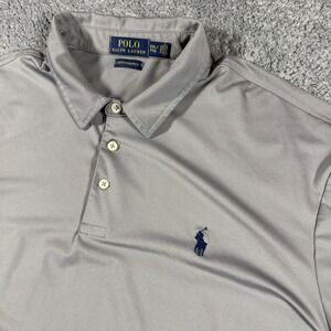 Polo Ralph Lauren Mens Gray Performance Stretch Polo Shirt Size 2XL Chest Pony